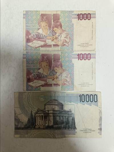 【20250819】非全新纸币第276场 意大利3张纸币