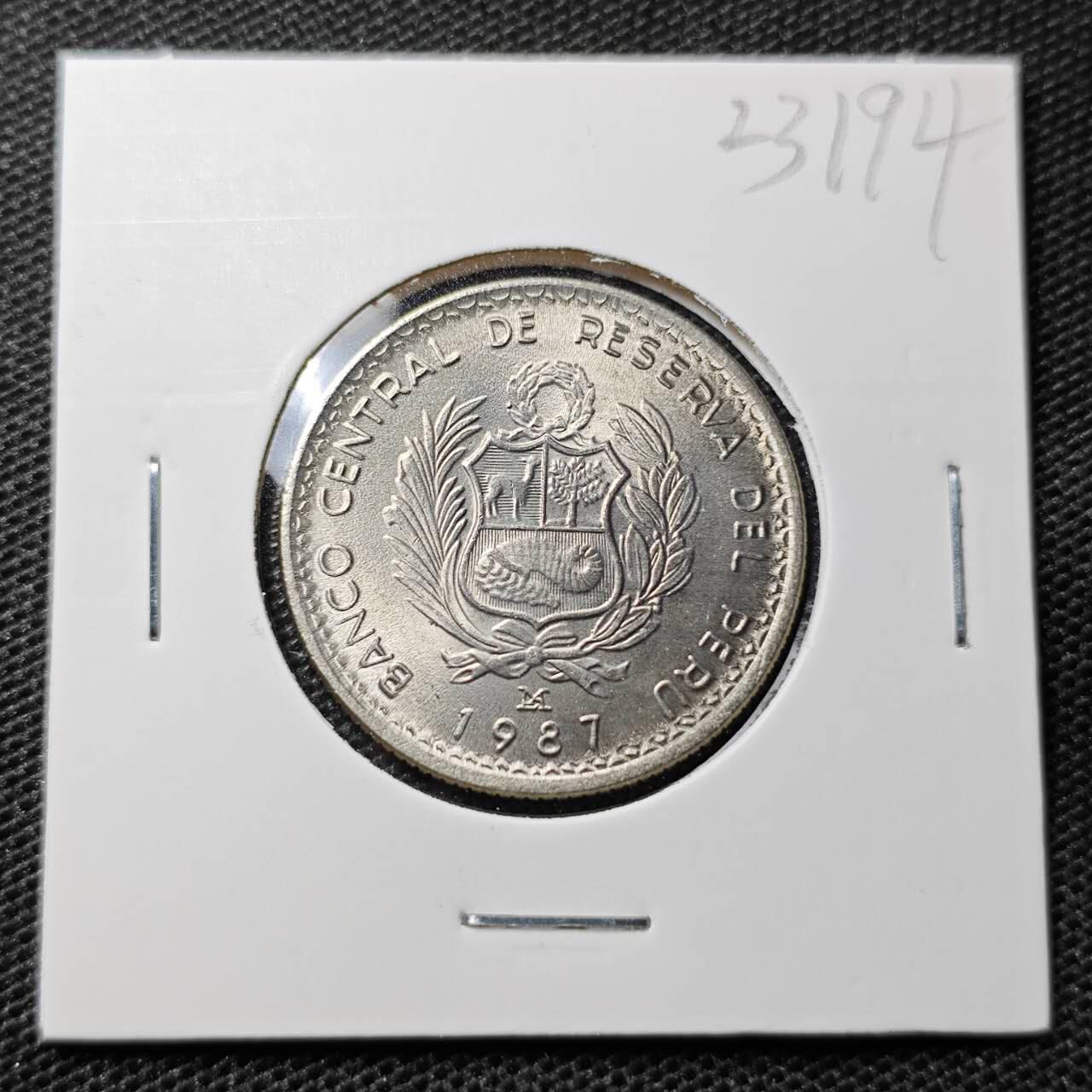 KK钱币收藏小铺 第323期 2月预留时间 周末发货 1987秘鲁5印蒂好品