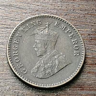 【铜匠收藏】★第128场★散币场，无佣金，30包邮。不满30元，支付5元运费。《接受代拍 代送NGC评级》 - 英属印度 1927年 乔治五世 1/12安娜 小铜币