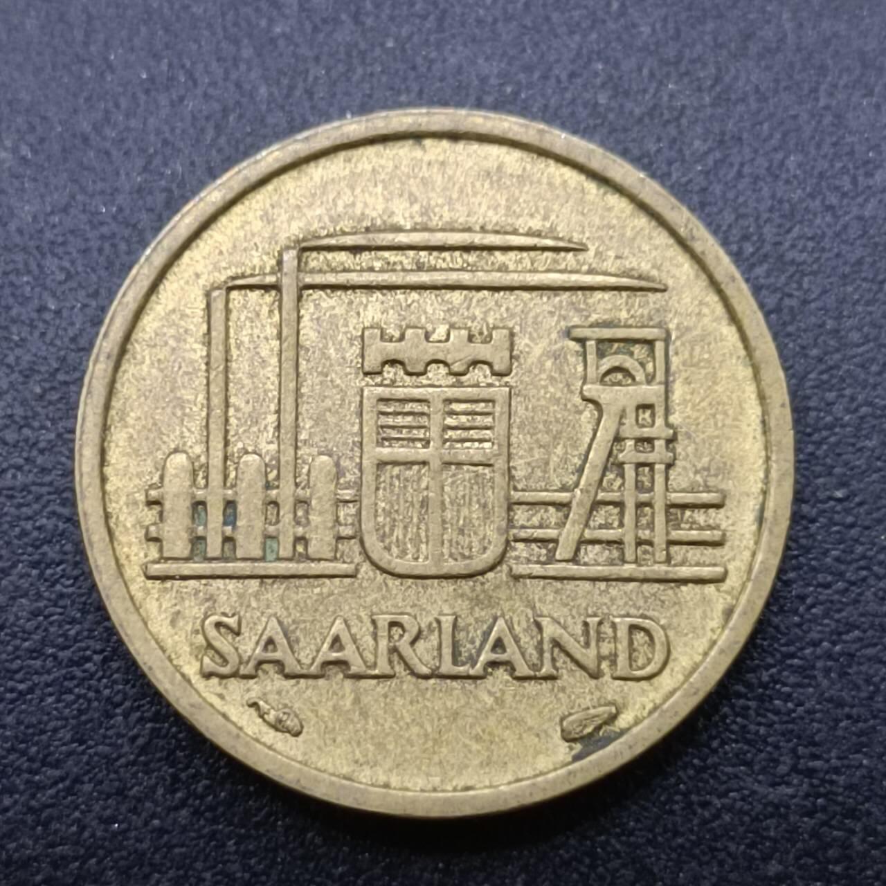 【淘币小摊】限时拍第七百一十一拍  老铜币场 满百包邮可预留两周  周一统一发货  德国萨尔图1954年10法郎铜币