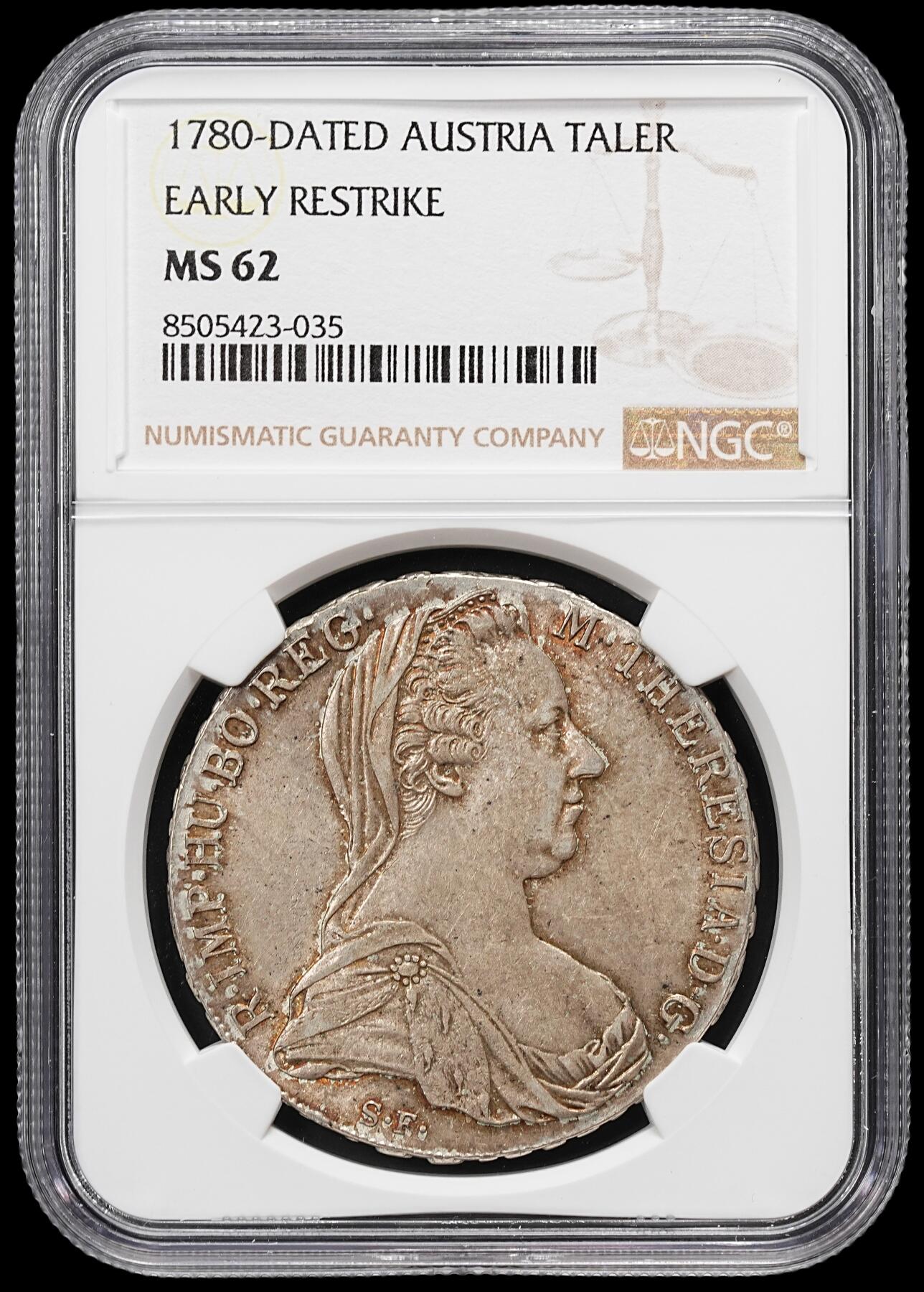 修遠堂世界钱币第八十一期 NGC MS62 1780年大奶妈泰勒大银币 19世纪后铸品 老包浆