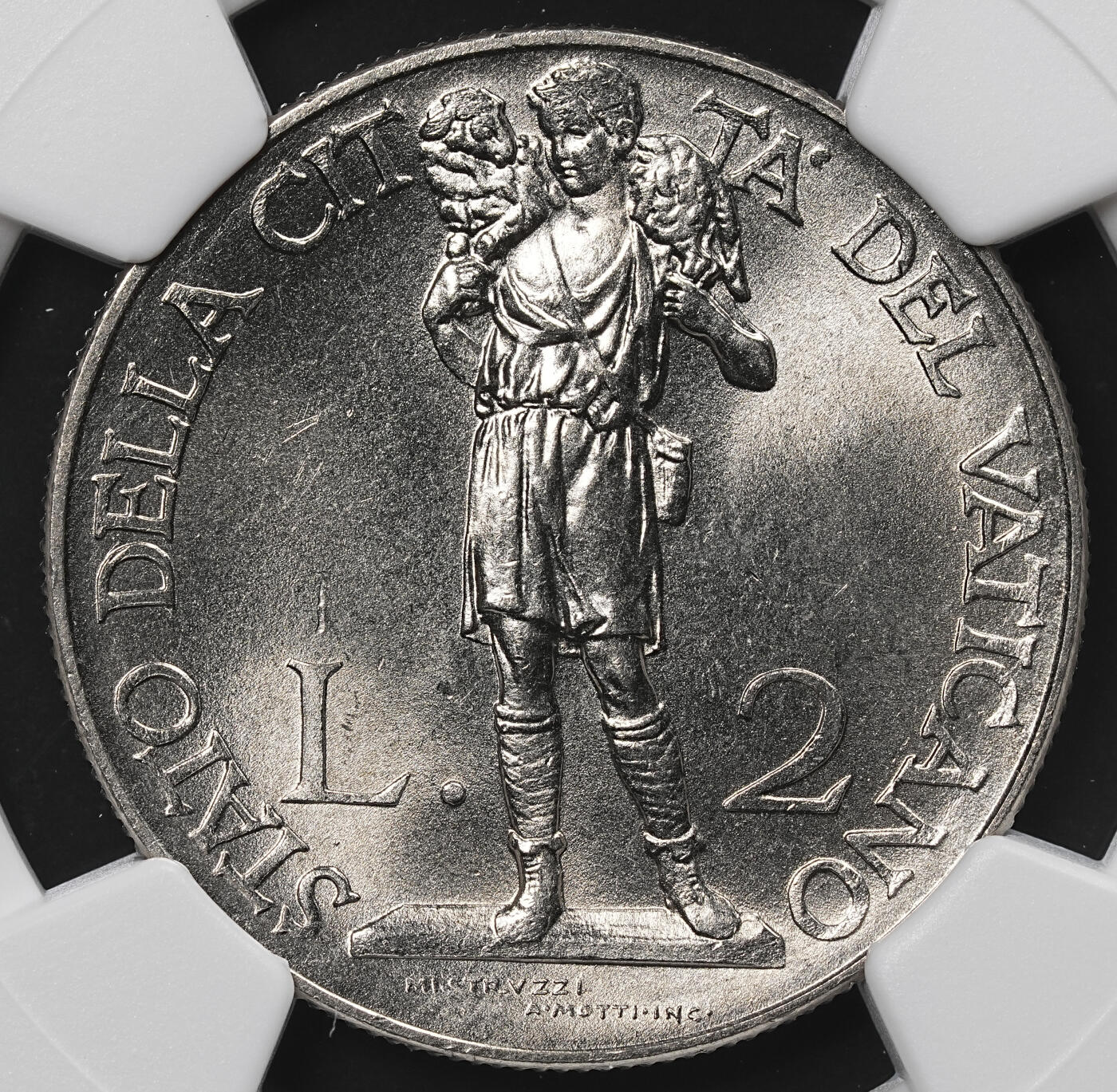 修遠堂世界钱币第八十一期 NGC MS66 1939年梵蒂冈2里拉