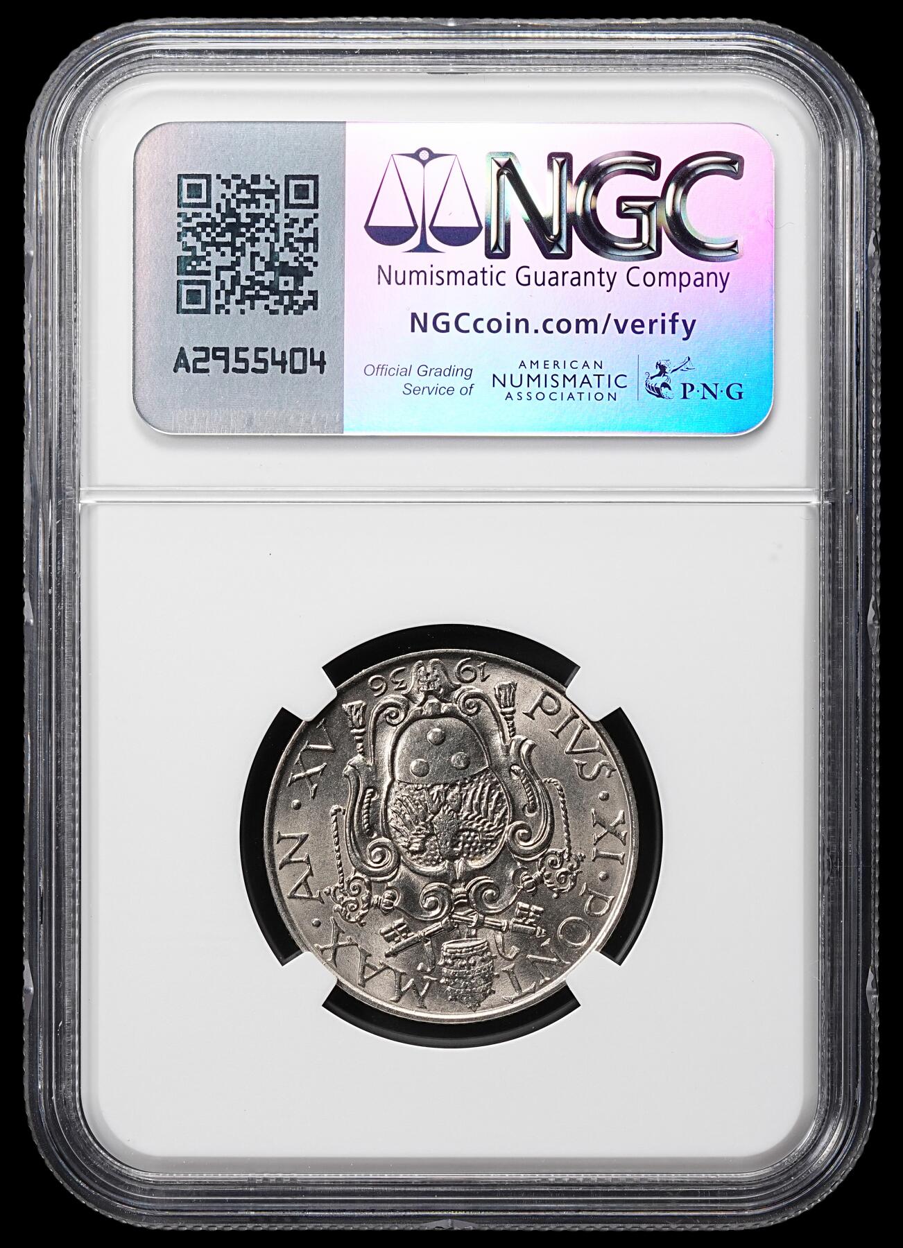 修遠堂世界钱币第八十一期 NGC MS65 1939年梵蒂冈1里拉