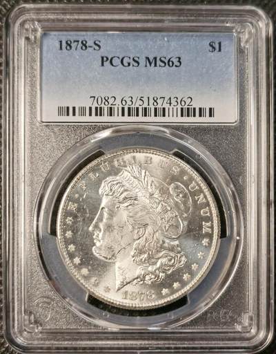 甄臻铺-世界币章拍卖（第29期），送拍享返佣金等优惠多多 - PCGS-MS63 1878年S版摩根，PL地板，首发年份