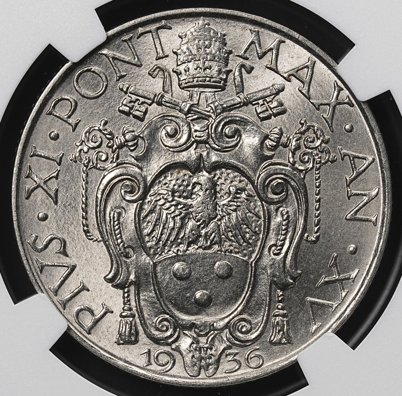 修遠堂世界钱币第八十一期 NGC MS65 1939年梵蒂冈1里拉