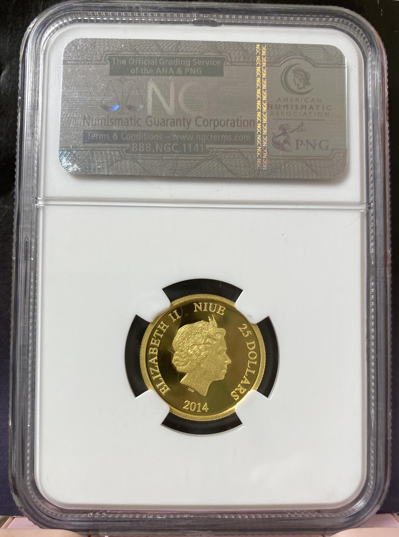 梧彩钱庄捡漏拍8月 2014年纽埃25元金币 1/4盎司金