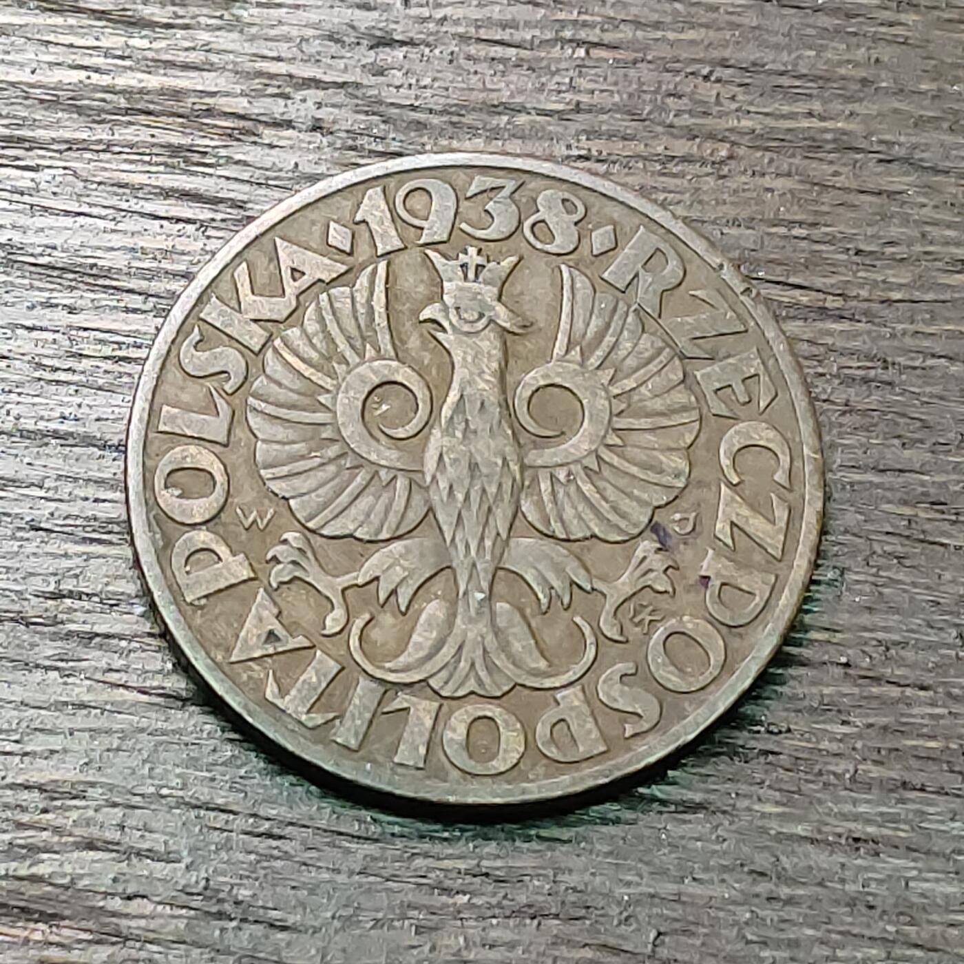 【铜匠收藏】★第127场★散币场，无佣金，30包邮。不满30元，支付5元运费。《接受代拍 代送NGC评级》 波兰 1938年 5格罗申 铜币