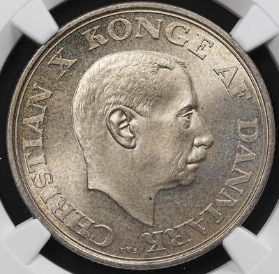 修遠堂世界钱币第八十一期 - NGC MS65 1937年丹麦国王登基25周年纪念2克朗银币