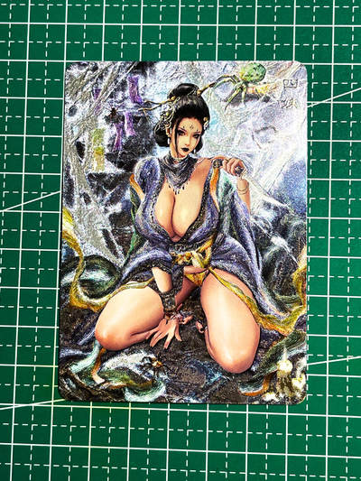 显眼宝27期【关注参拍有赠卡】 独乐乐不如众乐乐 - 卡将卡牌   西游群芳系列卡  蜘蛛精四妹常规   共1张   粗闪工艺  大卡尺寸  63*88