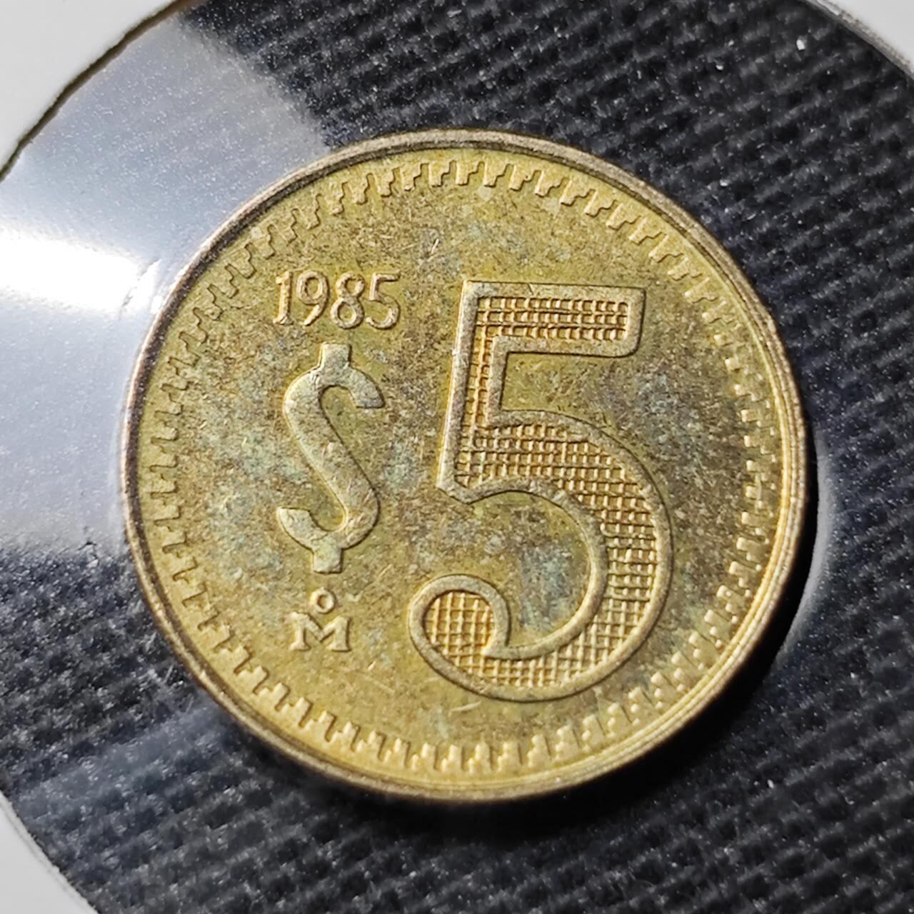 KK钱币收藏小铺 第323期 2月预留时间 周末发货 1985墨西哥5比索 
