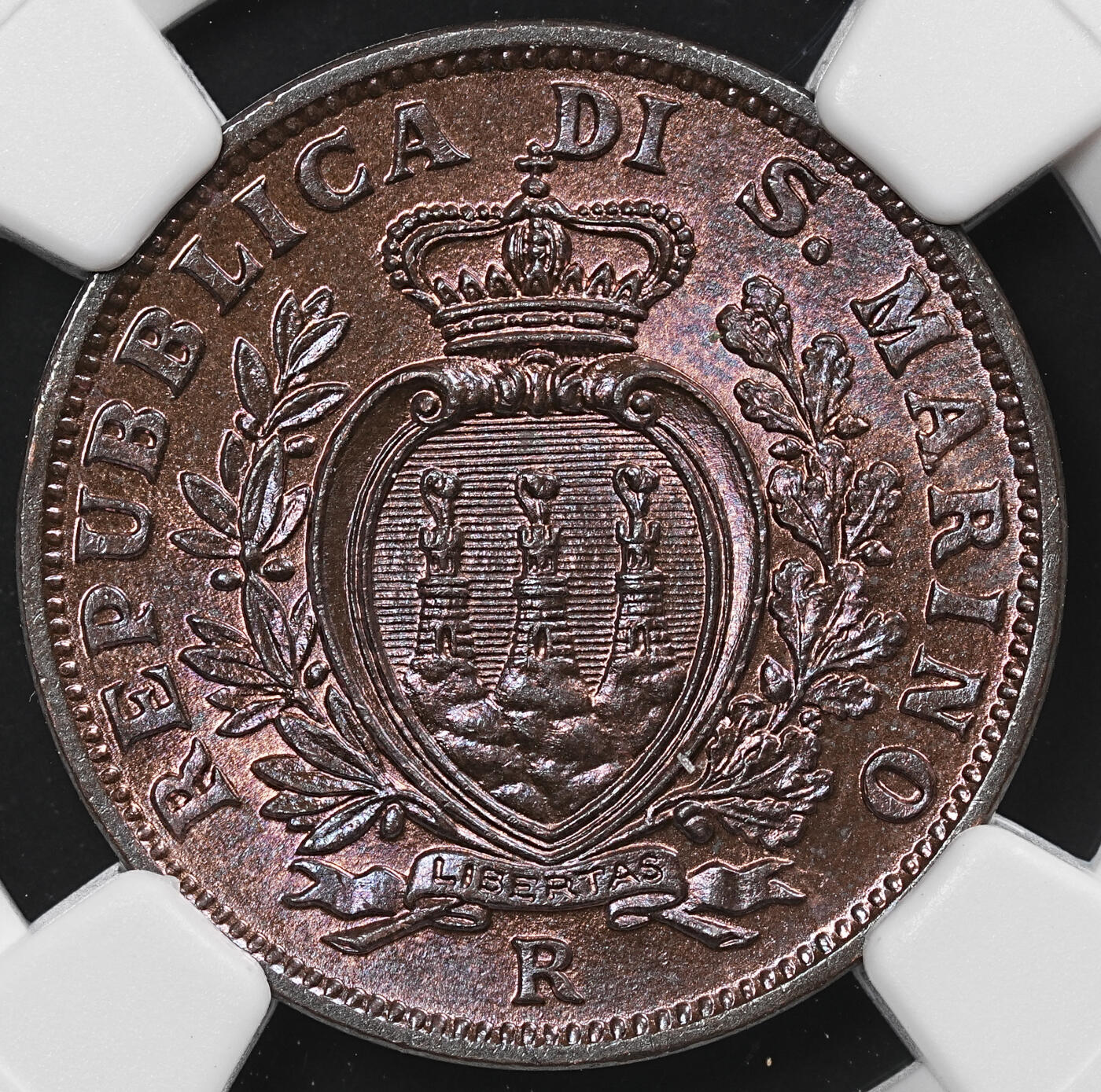 修遠堂世界钱币第八十一期 NGC MS64BN 1937年圣马力诺10分铜币