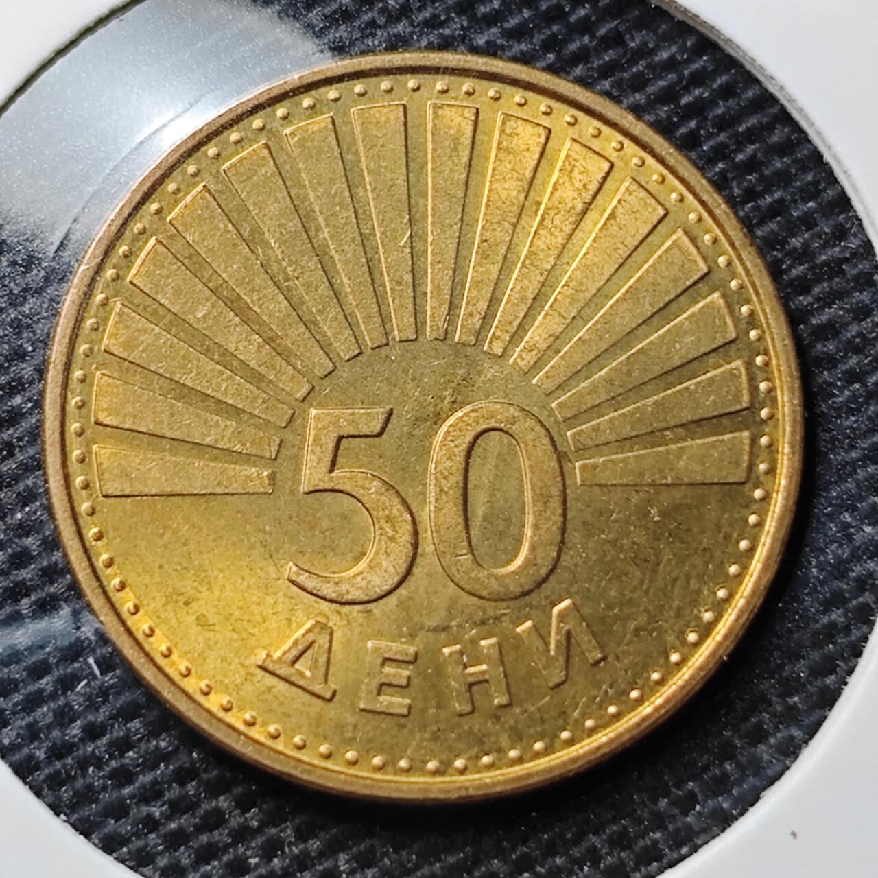 KK钱币收藏小铺 第323期 2月预留时间 周末发货 1993北马其顿50顿 
