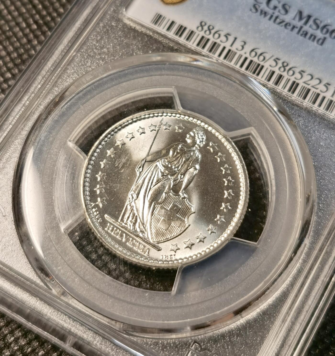 甄臻铺-世界币章拍卖（第29期），送拍享返佣金等优惠多多 PCGS-MS66 瑞士1/2、1、2法郎三枚一套