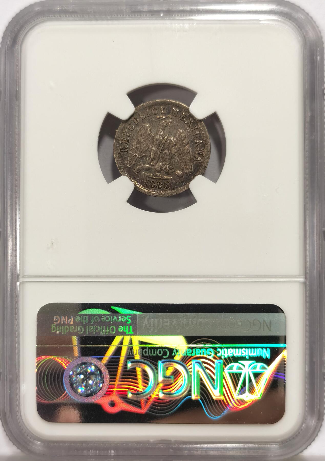 博洋堂世界钱币拍卖第135期（全场包邮）【请留意本场发货时间变化】 NGC AU50 墨西哥1885年MO M版鹰洋10分银币