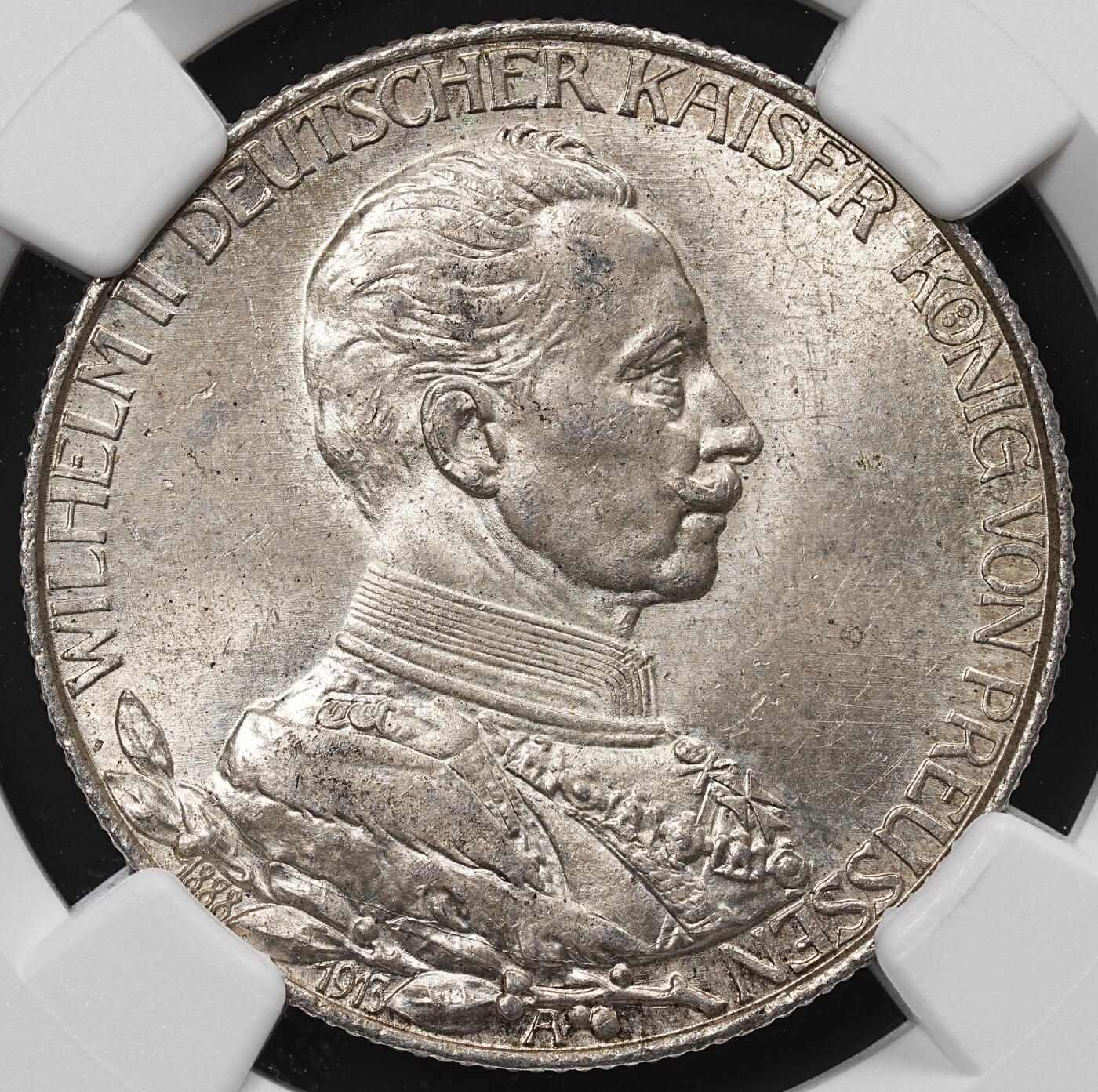 修遠堂世界钱币第八十一期 NGC MS64 1913年威廉二世执政25周年纪念2马克银币