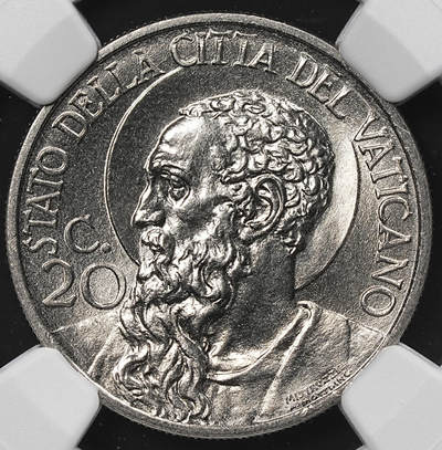 修遠堂世界钱币第八十一期 - NGC MS66 1939年梵蒂冈20分