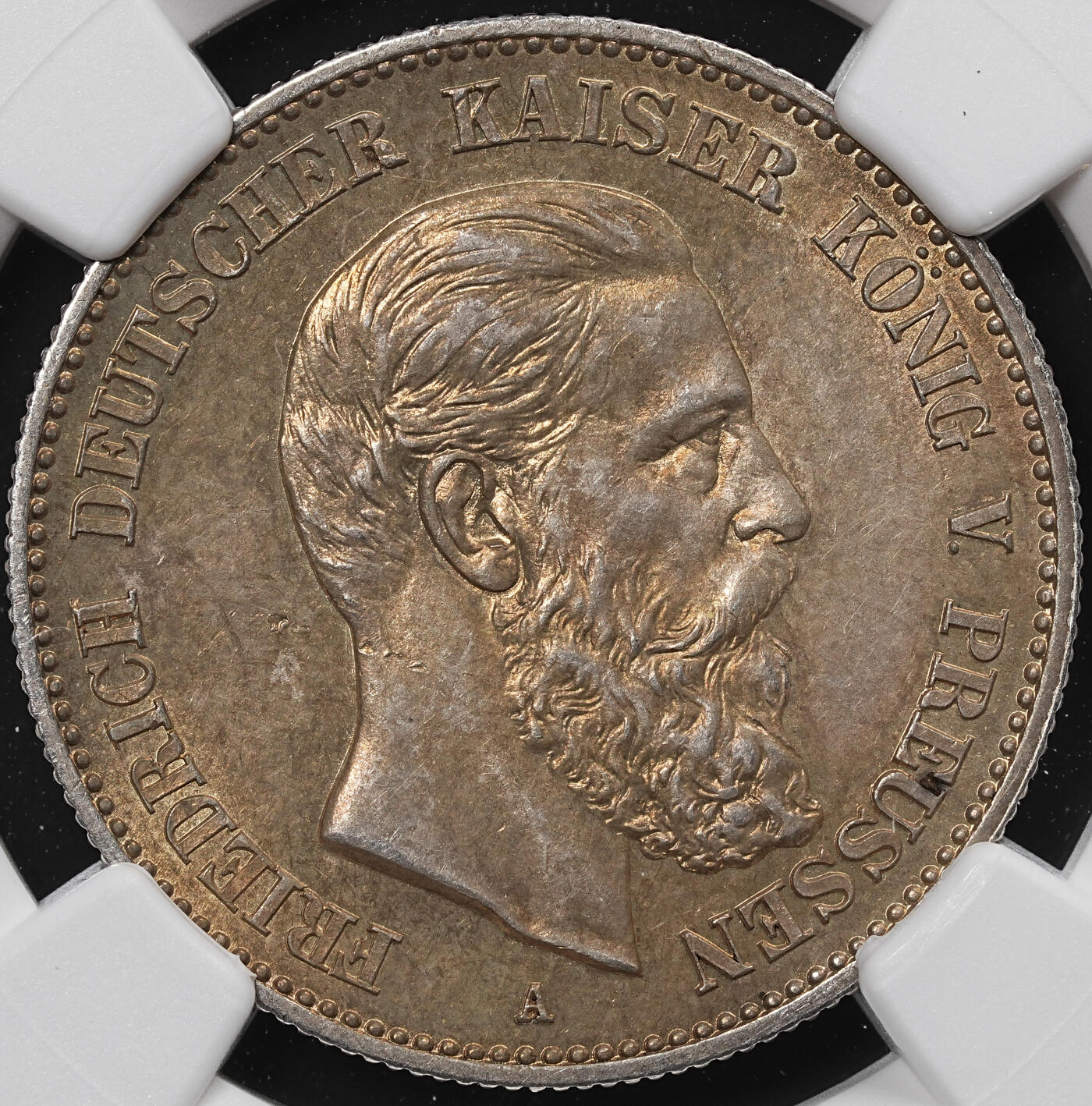 修遠堂世界钱币第八十一期 NGC MS63 1888年普鲁士弗里德里希三世2马克银币 黄油光