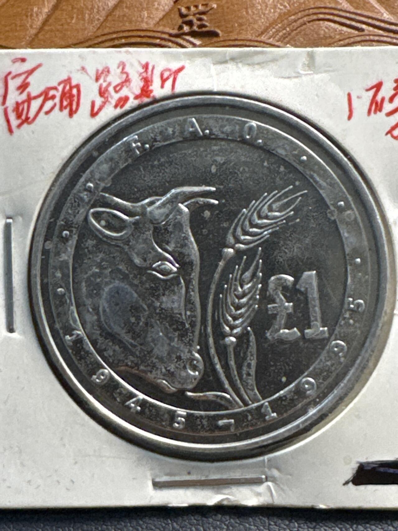 ❤️【币观天下】❤️ 第321期钱币拍卖- 2025.8.8周五晚上6点半场-长期征集拍品 塞浦路斯1995年FAO1镑纪念币