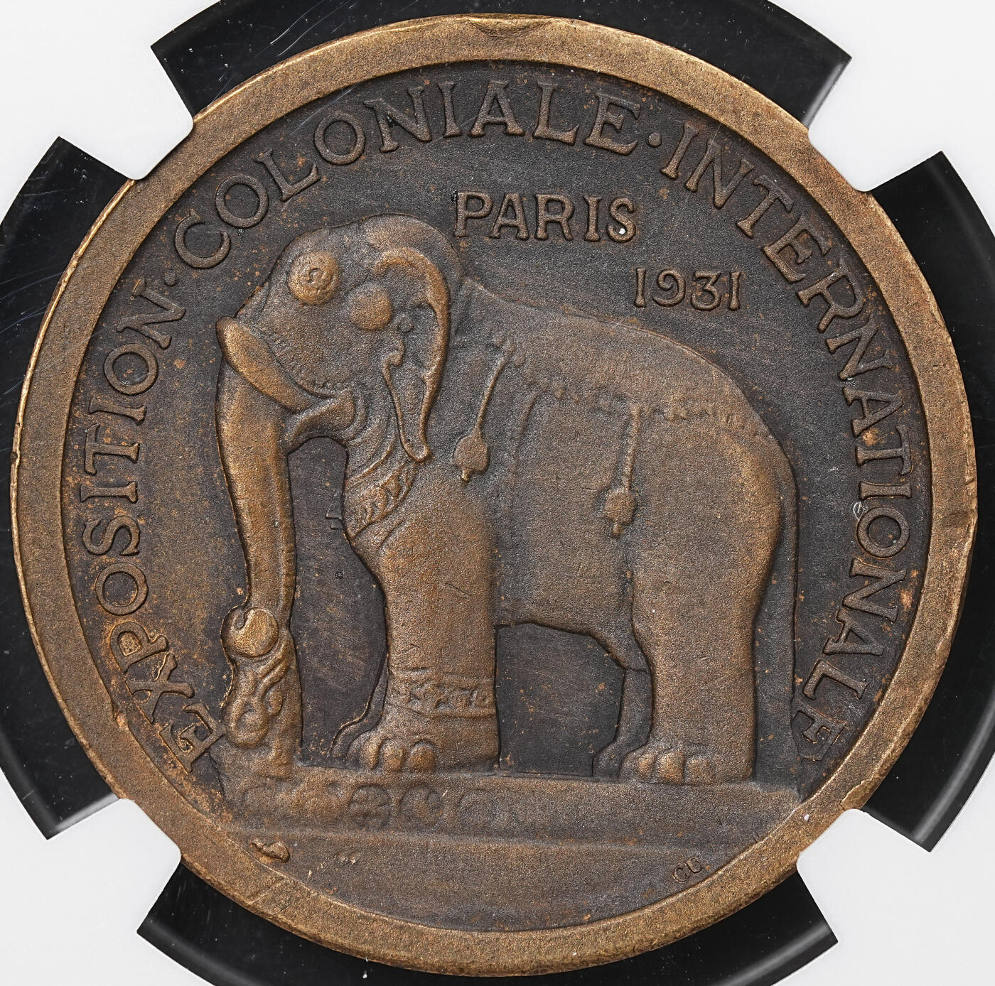 修遠堂世界钱币第八十一期 NGC MS62BN 1931年法国巴黎-世界殖民地博览会铜章 亚洲