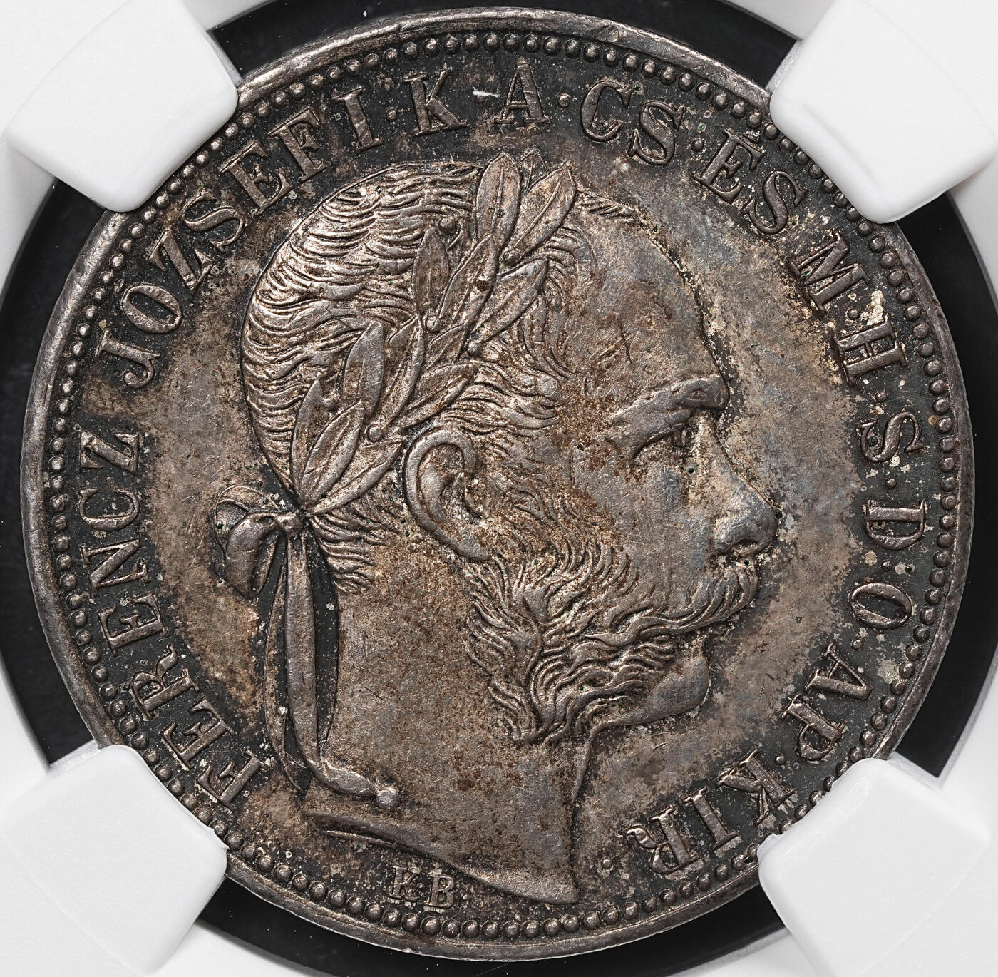 修遠堂世界钱币第八十一期 NGC AU55 1888年奥匈帝国匈牙利1弗罗林银币 酱彩