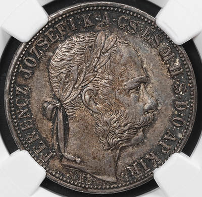 修遠堂世界钱币第八十一期 - NGC AU55 1888年奥匈帝国匈牙利1弗罗林银币 酱彩