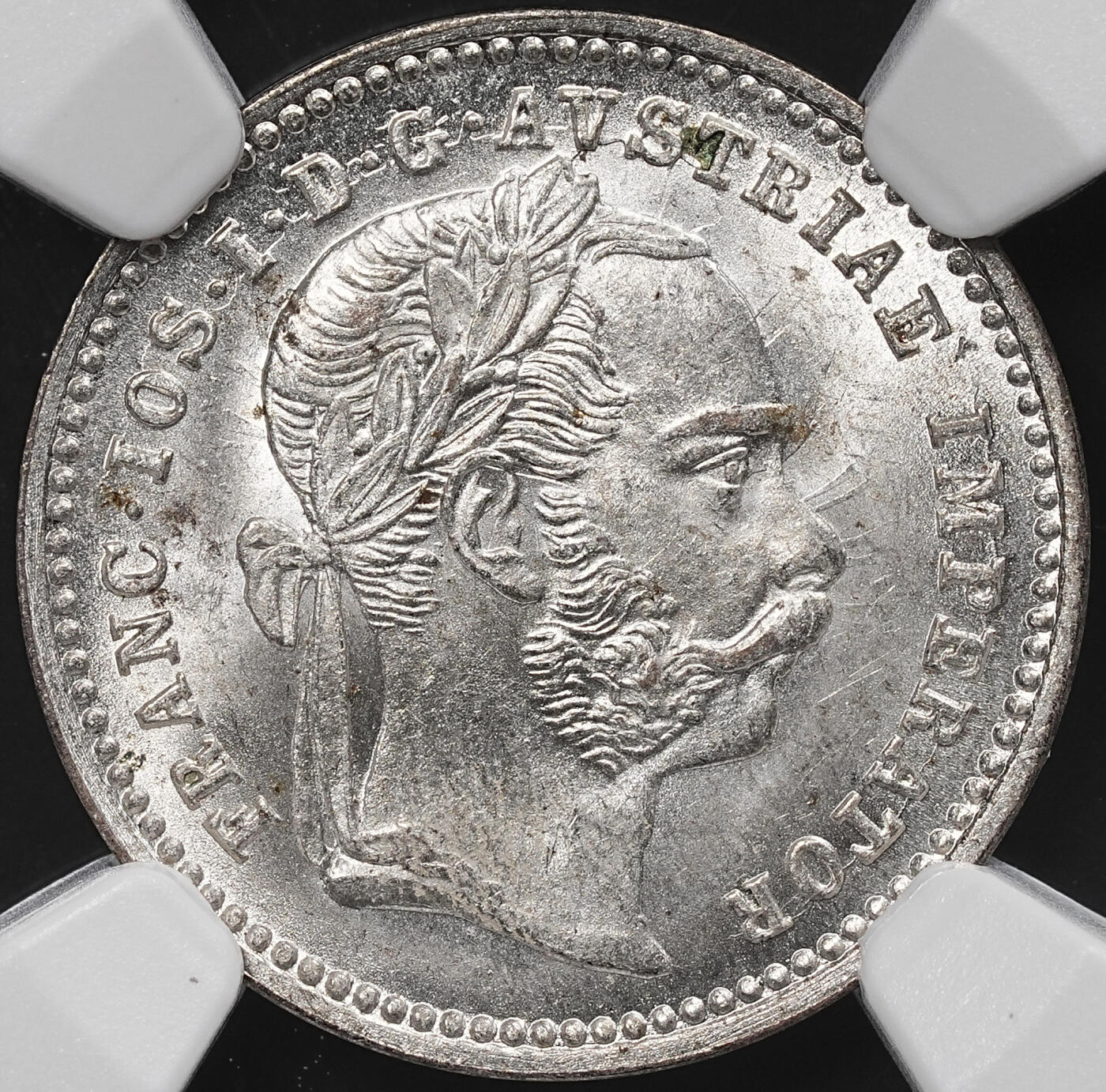 修遠堂世界钱币第八十一期 NGC MS66 1872年奥匈帝国10克鲁泽银币 