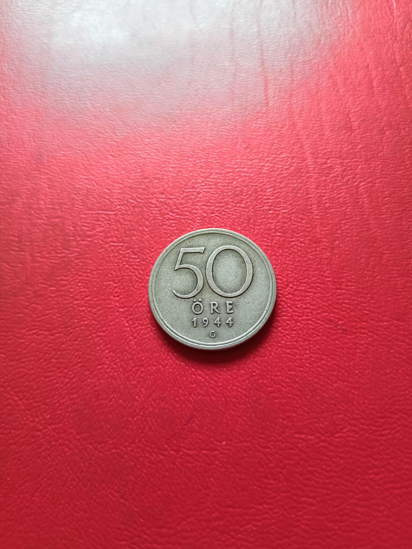 【云涧收藏】第五十三场 瑞典1944年50殴尔银币