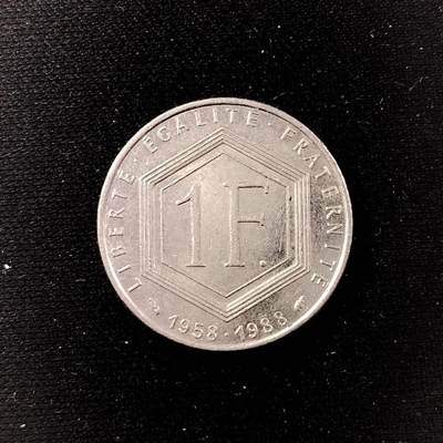24mm 稀少法国1988年 1法郎纪念币 戴高乐总统 硬币镍币 - 24mm 稀少法国1988年 1法郎纪念币 戴高乐总统 硬币镍币