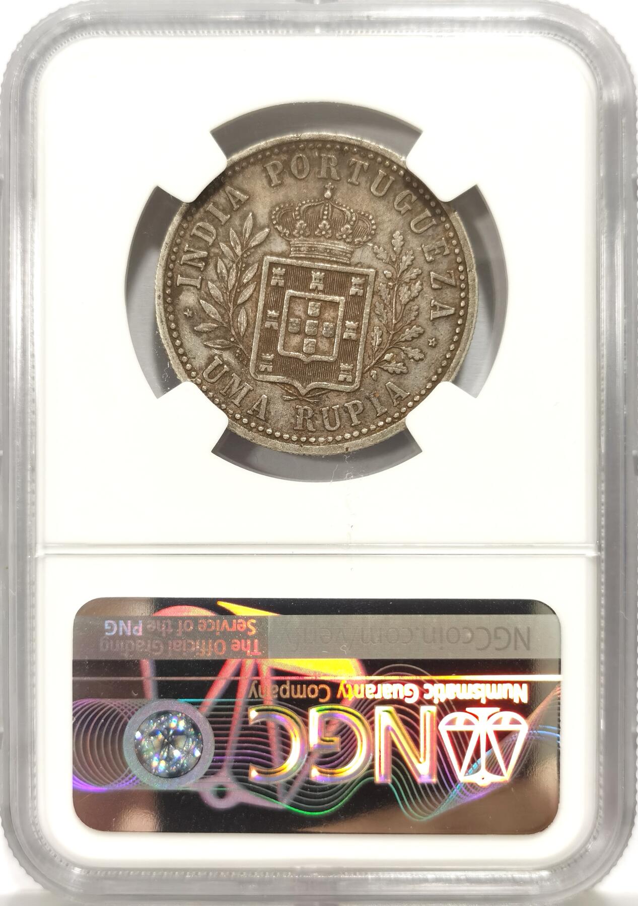博洋堂世界钱币拍卖第135期（全场包邮）【请留意本场发货时间变化】 NGC XF45 葡属印度（果阿）1904年1卢比银币，原味包浆