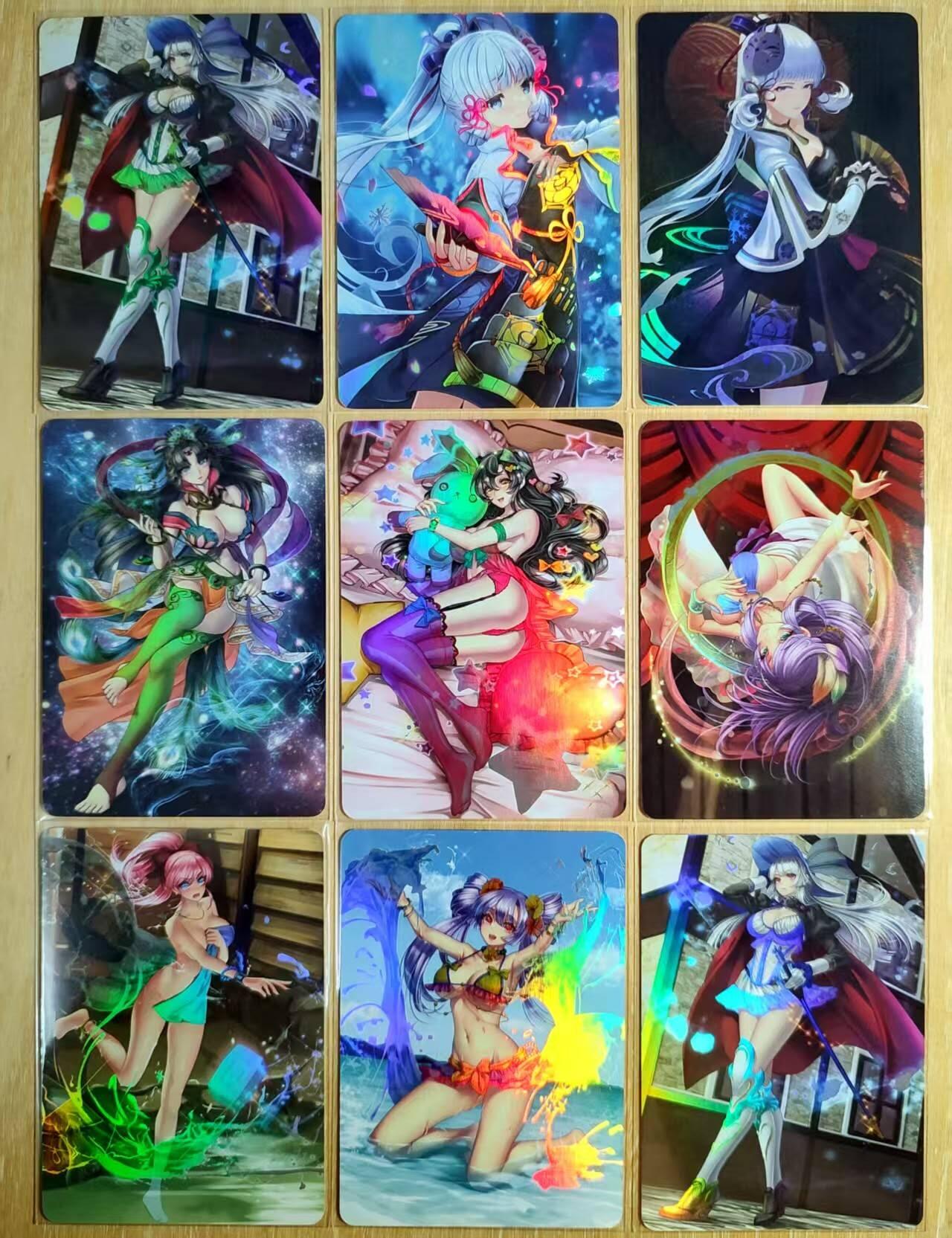 龙虎卡牌第五十场 （无佣金，满120包邮，欢迎送拍，摩点开车） 彩闪9张 动漫美女卡牌 神里绫华
