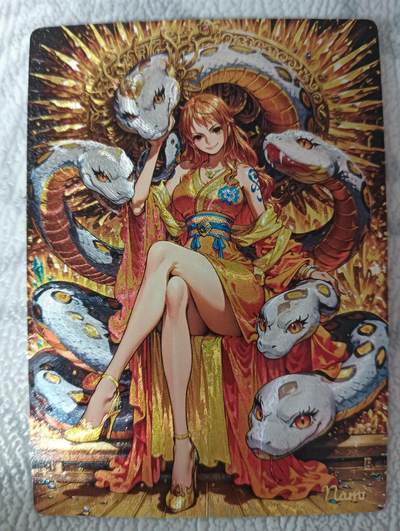 花开卡拍第34期（8月17号周日截拍，品控勿拍!!!拍品不寄存，运费5元，自制卡难免瑕疵，可能存在轻微撞角爆边等出厂瑕疵，品控介意勿拍！） - 奇点卡牌 娜美 粗闪