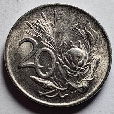 泉币菌-第85场-精品福利场 - 原光UNC 帝王花 南非20分镍制硬币 1973年 24.2毫米 6.0克
