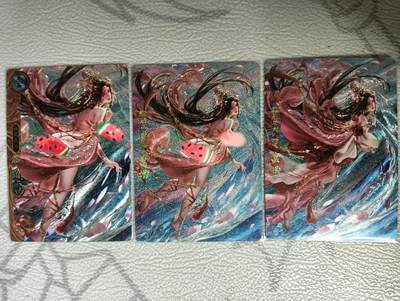 花开卡拍第34期（8月17号周日截拍，品控勿拍!!!拍品不寄存，运费5元，自制卡难免瑕疵，可能存在轻微撞角爆边等出厂瑕疵，品控介意勿拍！） - 卡玩帕克 神州百花谱 息妫  1套3张 粗闪工艺