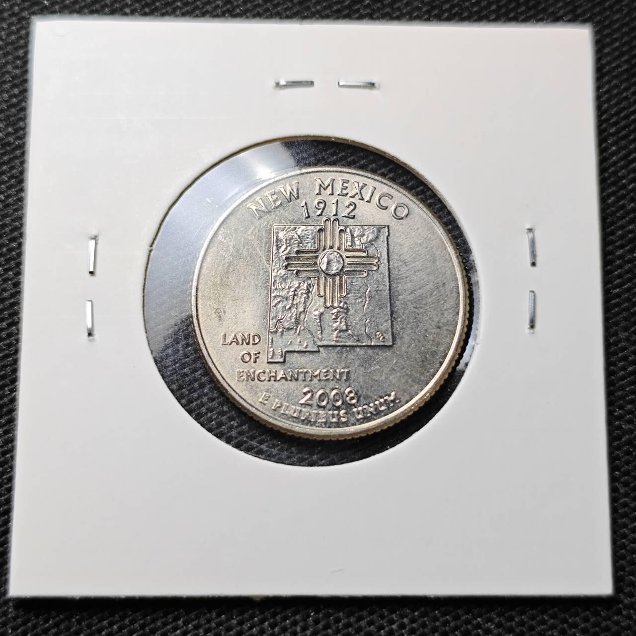 KK钱币收藏小铺 第324期 2月预留时间 周末发货 2008美国25分纪念币 好品