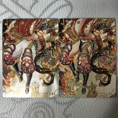 花开卡拍第34期（8月17号周日截拍，品控勿拍!!!拍品不寄存，运费5元，自制卡难免瑕疵，可能存在轻微撞角爆边等出厂瑕疵，品控介意勿拍！） - 卡玩帕克 异界水浒神姬 病大虫 薛永  1套2张 粗闪工艺