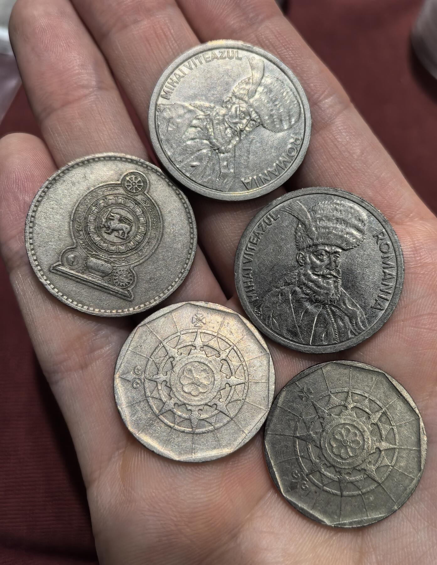 南宋泉阁俄币 外币 国币 专场第十六期【送拍无额外佣金】 罗马尼亚/葡萄牙/斯里兰卡 钱币一组5枚 通货好品