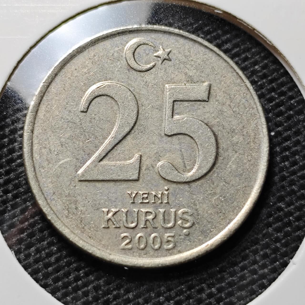 KK钱币收藏小铺 第324期 2月预留时间 周末发货  2005土耳其25库鲁