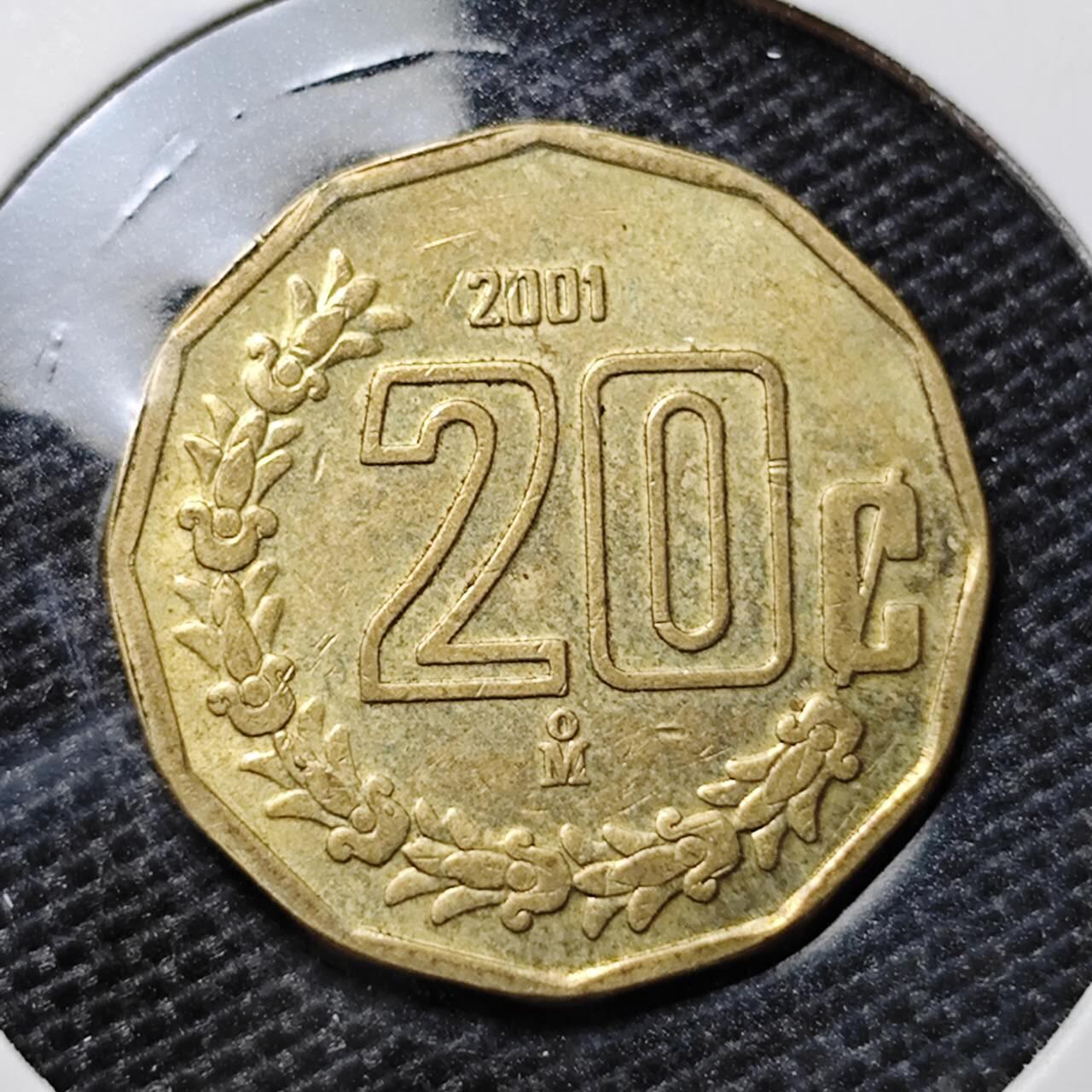 KK钱币收藏小铺 第324期 2月预留时间 周末发货 2001墨西哥20分 