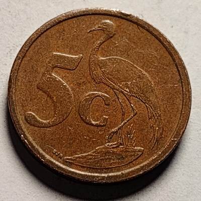 泉币菌-第86场-散币欢乐场 - 南非2003年5分铜币，蓝鹤，21mm