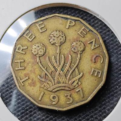 KK钱币收藏小铺 第324期 2月预留时间 周末发货 - 1937英国3便士 