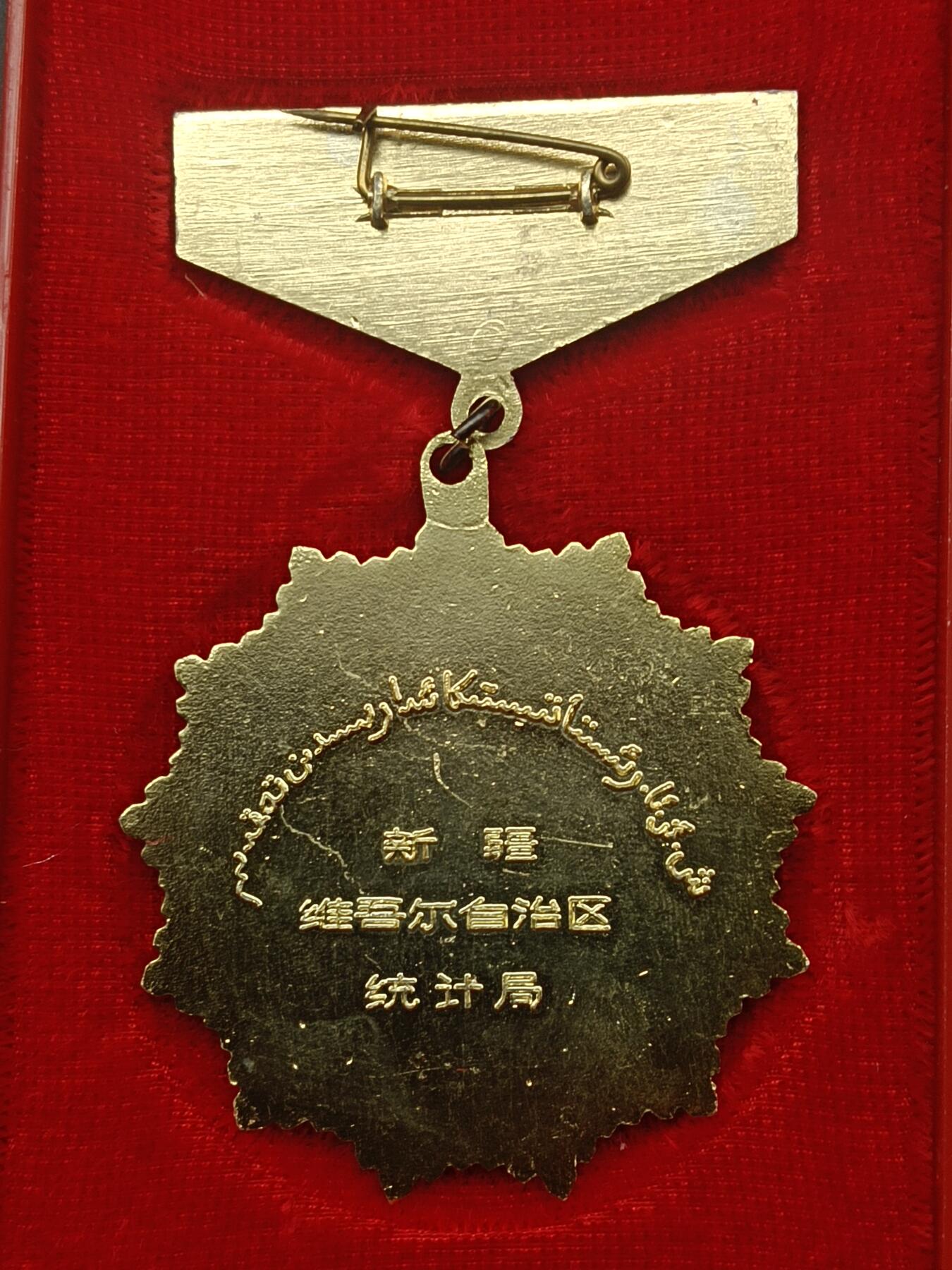 65期回流戒指饰品杂件纪念章丝路钱币专场 新疆统计局工作二十周年纪念章