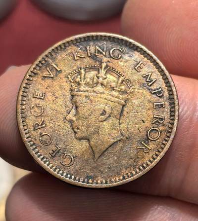 南宋泉阁俄币 外币 国币 专场第十六期【送拍无额外佣金】 - 英国 英属印度 1939年 乔治六世1/2派沙小铜币 少见品种 通货好品