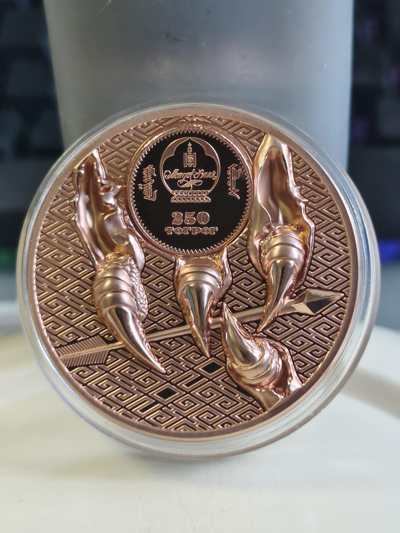 第171期拍卖【长期征集拍品】 蒙古2020年系列1雄鹰双面高浮雕50克精制纪念铜币