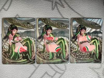 花开卡拍第34期（8月17号周日截拍，品控勿拍!!!拍品不寄存，运费5元，自制卡难免瑕疵，可能存在轻微撞角爆边等出厂瑕疵，品控介意勿拍！） - 砖家小青 粗闪三渐变 第三张艺术版
