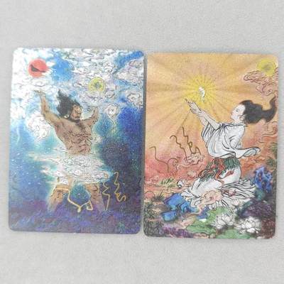 龙虎卡牌第五十场 （无佣金，满120包邮，欢迎送拍，摩点开车） - 【亲签】粗闪2张 启读 上古神话-cp盘古女娲
