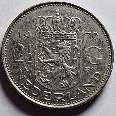 泉币菌-第85场-精品福利场 - 荷兰王国 1970年 2.5盾 朱莉安娜女王 29mm 荷兰入欧前 绝版