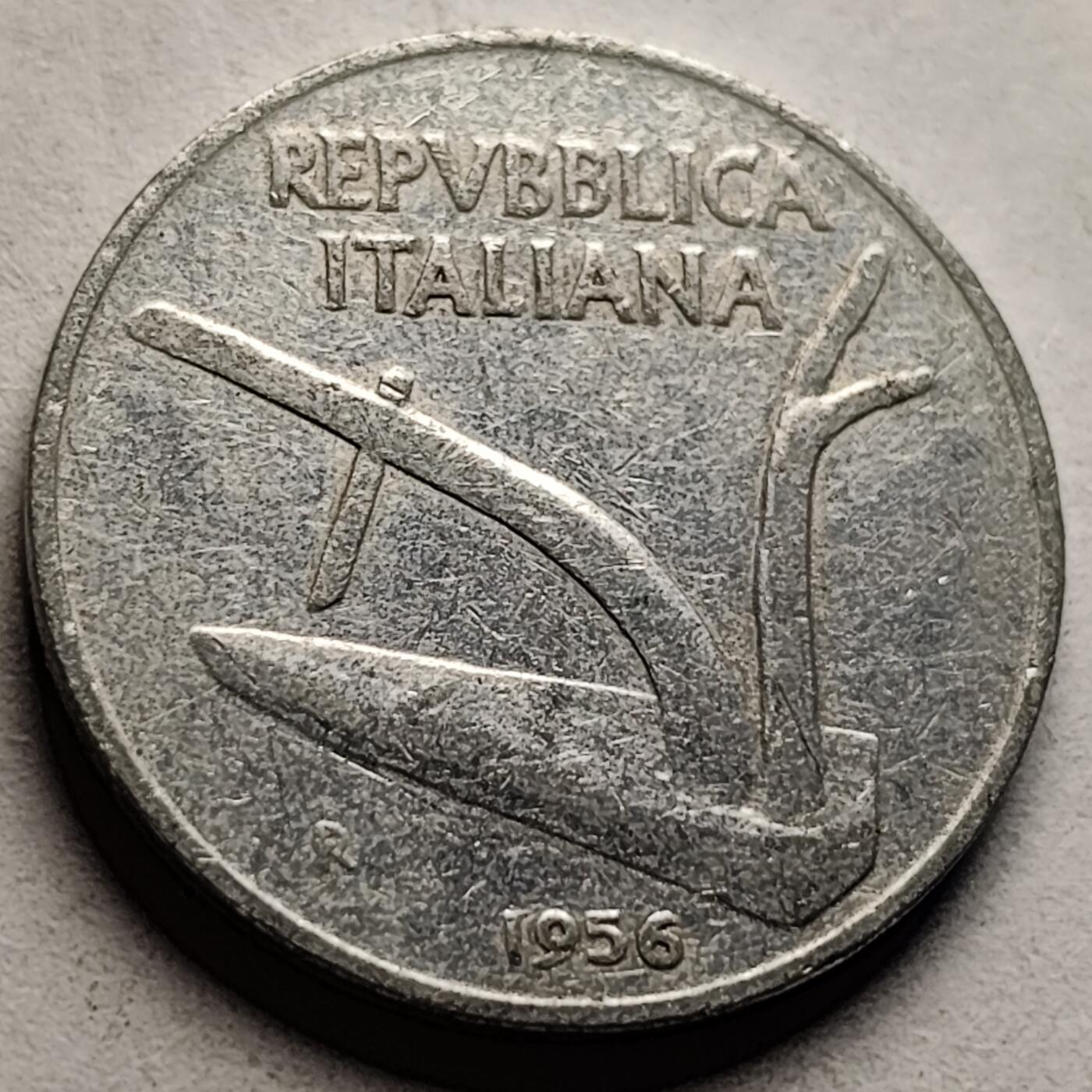 泉币菌-第83场-精品福利场 意大利1956年 10里拉铝币 麦穗 古犁23.3mm