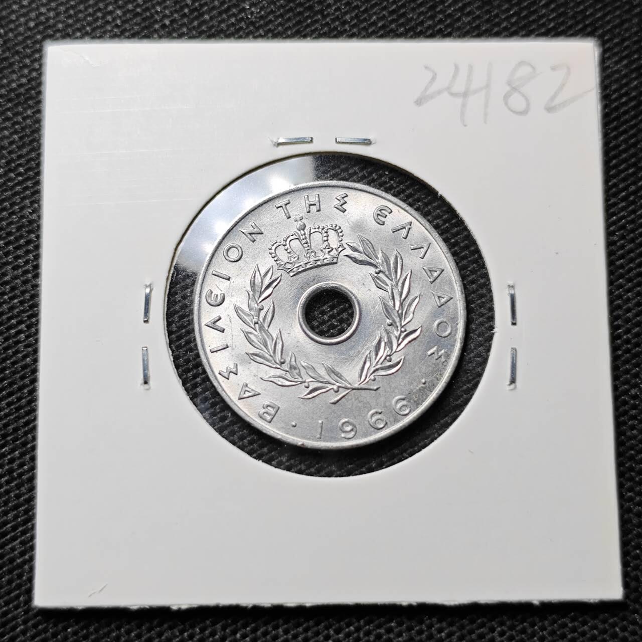 KK钱币收藏小铺 第324期 2月预留时间 周末发货  1966希腊5雷普塔 好品
