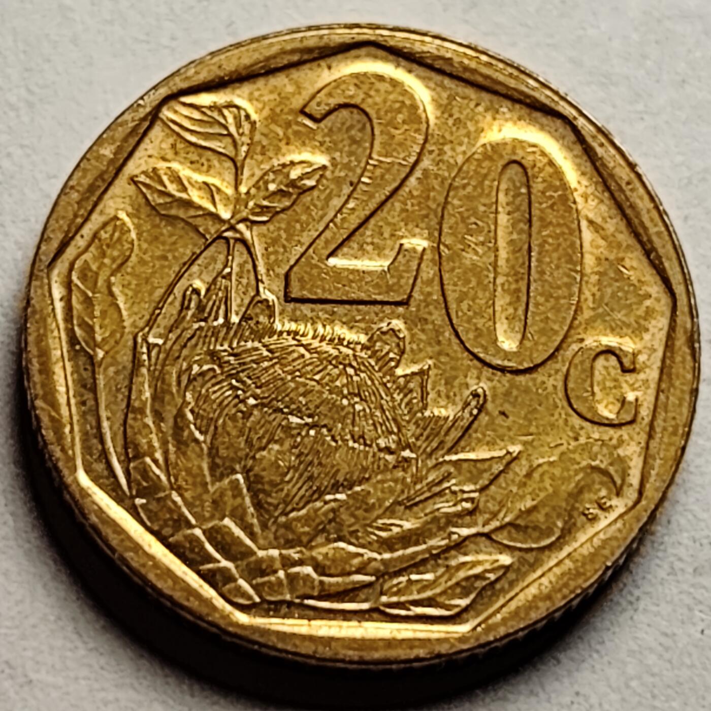 泉币菌-第85场-精品福利场 帝王花 花中之王-普蒂亚花 南非20分硬幣 19mm 