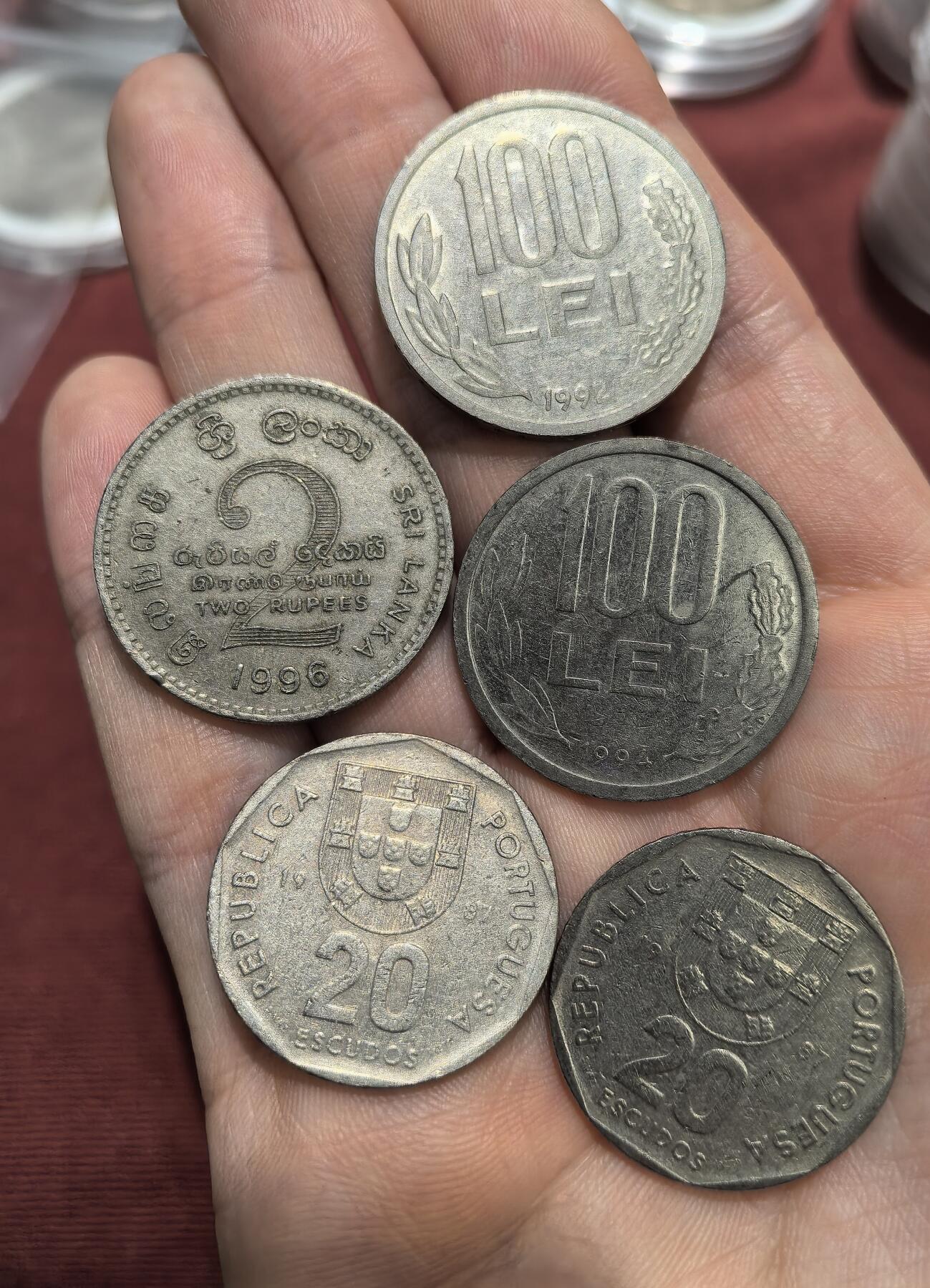 南宋泉阁俄币 外币 国币 专场第十六期【送拍无额外佣金】 罗马尼亚/葡萄牙/斯里兰卡 钱币一组5枚 通货好品